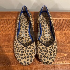 Rothy's Tan and Black Leopard Print Round Toes Flats Size 8